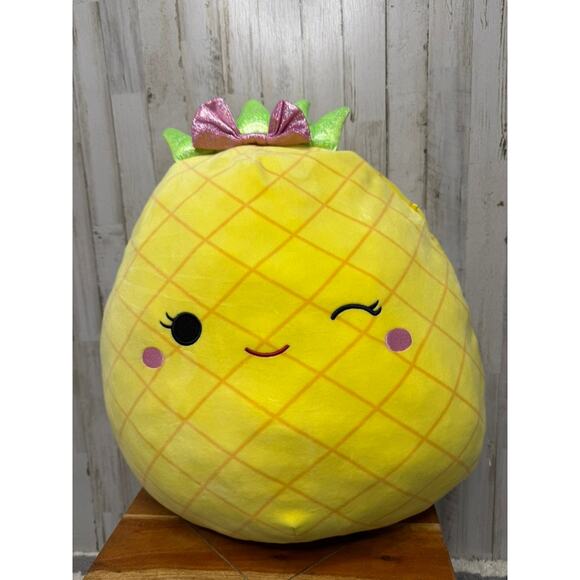Squishmallow Maui the Pineapple Plush Toy with Pink Bow Large - 24" - Picture 1 of 5